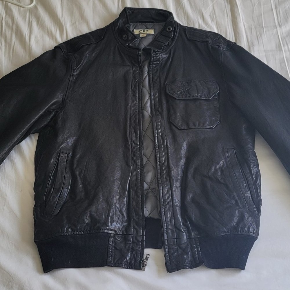 COCKPIT USA Leather Jacket Flight Bomber size L